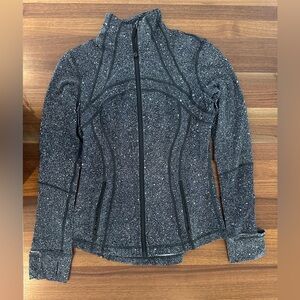 Women’s Lululemon Define Jacket Black White Speckled Size 6 Full Zip Luon